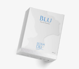 blu progetto packaging acqua degli dei