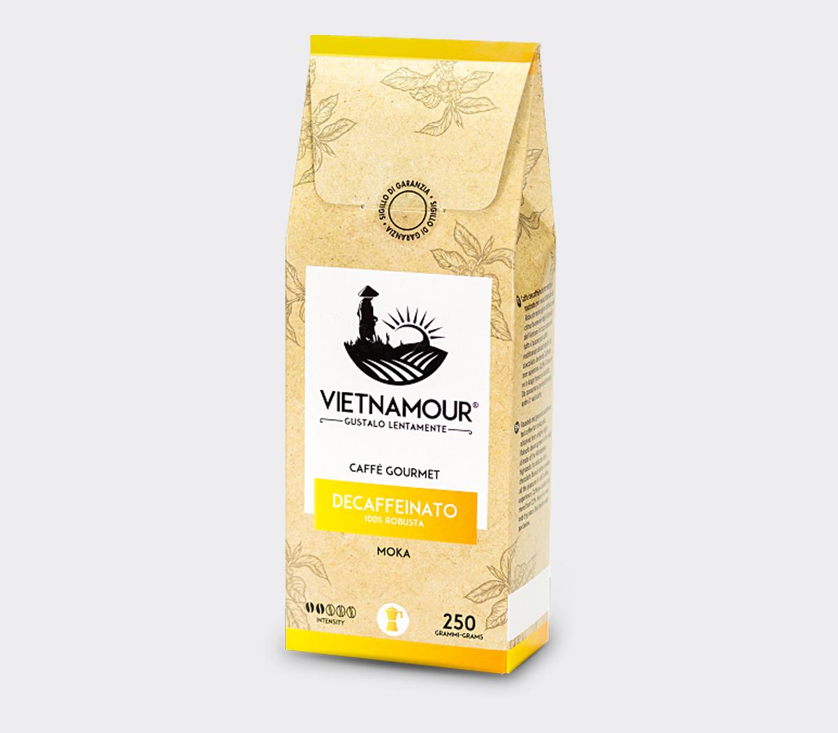 progetto packaging alimentare caffe decaffeinato